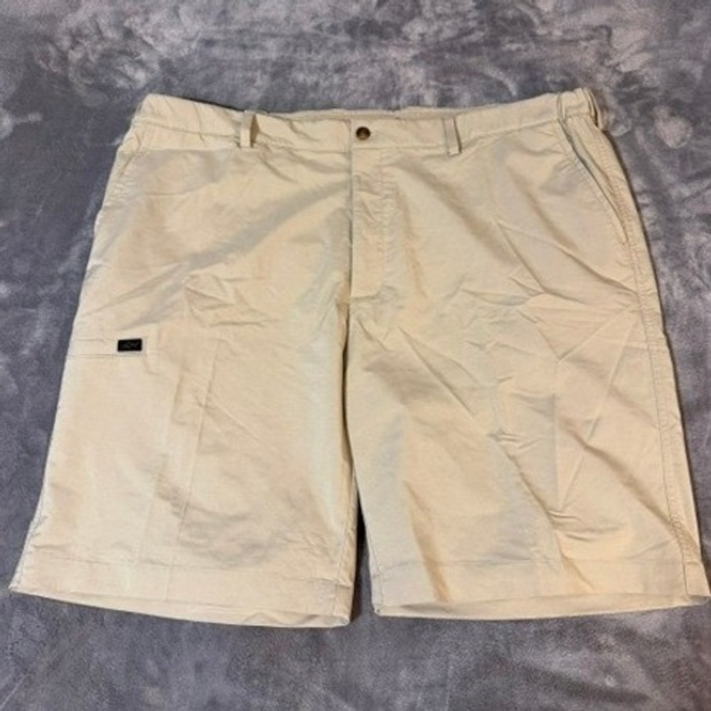 Greg Norman Mens Performance Golf Shorts Khaki Tan Size 40 Stretch New